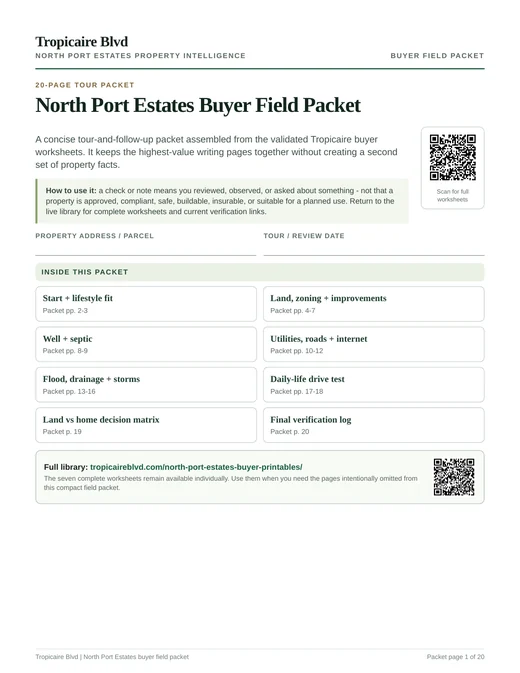 Preview of the North Port Estates Buyer Field Packet